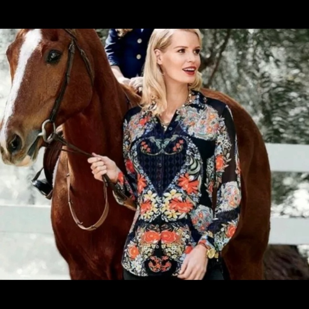 Cabi Amour floral blouse S 3072